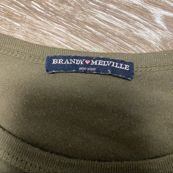 Brandy Melville | One Size | Olive Crop Top - Picture 6 of 8
